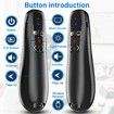 2 in 1 USB Type C Presentation Clicker, Clicker for PowerPoint Presentations, Rechargeable Wireless Presenter Remote, Pointer RF 2.4GHz USB PowerPoint Clicker Slide Advancer with Volume Control