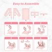 Label Holder Thermal Label Holder for Rolls and Fanfold Labels Shipping Label Stand Desktop Printer Accessory Supplies for Home,Office (Pink)
