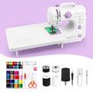 Mini Sewing Machine Electric Reverse Stitching Portable Mending Kit for Beginners 12 Stitch Patterns Extension Table