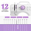 Mini Sewing Machine Electric Reverse Stitching Portable Mending Kit for Beginners 12 Stitch Patterns Extension Table
