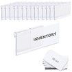 Basket Labels Clip On,50PCS Clear Plastic Bin Clip Labels,Wire Shelf Price Labels,Merchandise Sign Display Holder,50PCS 6X4CM Label Inserts Included