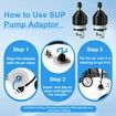 2Pcs Inflatable Boat SUP Pump Adapter,Premium Conventional Air Adapter,Sturdy SUP Air Adapter,Quickly Inflation and Strong Sealing SUP Pump Adapter (Black)