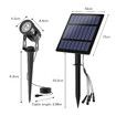 Solar Outdoor Spotlight 6 Headlights Landscape Exterior Lamp Wall Outside Driveway Garden LED 6000K Cool Light Waterproof