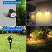 Solar Outdoor Spotlight 6 Headlights Exterior Lamp Garden Landscape Outside Wall Driveway LED Waterproof 3000k Warm Light