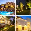 Solar Outdoor Spotlight 6 Headlights Exterior Lamp Garden Landscape Outside Wall Driveway LED Waterproof 3000k Warm Light