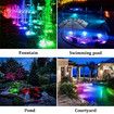Solar RGB Pond Light 2 Headlights Outdoor Landscape Spotlight Pool Fish Tank Underwater Fountain Lamp Waterproof Multicolours