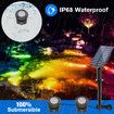 Solar RGB Pond Light 2 Headlights Outdoor Landscape Spotlight Pool Fish Tank Underwater Fountain Lamp Waterproof Multicolours