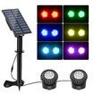 Solar RGB Pond Light 2 Headlights Outdoor Landscape Spotlight Pool Fish Tank Underwater Fountain Lamp Waterproof Multicolours