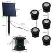 Solar Outdoor Pond Light 5 Head RGB Spotlight Landscape Fish Tank Pool Fountain Submersible Lamp Multicolours Waterproof