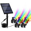 Solar Outdoor Pond Light 5 Head RGB Spotlight Landscape Fish Tank Pool Fountain Submersible Lamp Multicolours Waterproof