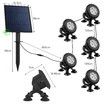 Solar Outdoor Light 5 Heads RGB Pond Landscape Garden Fish Tank Pool Spotlight Underwater Aquarium Waterproof LED Multicolours