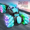 Gesture Sensing RC Stunt Car Toys for 6-12 Year Old, 2.4GHz 4WD Hand Remote Control Off Road Vehicle with Lights Music,Twist Toy Cars Gifts for Boys Girls (Blue)