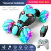 Gesture Sensing RC Stunt Car Toys for 6-12 Year Old, 2.4GHz 4WD Hand Remote Control Off Road Vehicle with Lights Music,Twist Toy Cars Gifts for Boys Girls (Blue)