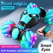 Gesture Sensing RC Stunt Car Toys for 6-12 Year Old, 2.4GHz 4WD Hand Remote Control Off Road Vehicle with Lights Music,Twist Toy Cars Gifts for Boys Girls (Blue)