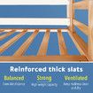 Childrens Bed Frame Single Size House Shape Floor Wooden Mattress Base Platform Foundation Bedroom Furniture with Guard Rail