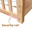 Childrens Bed Frame Single Size House Shape Floor Wooden Mattress Base Platform Foundation Bedroom Furniture with Guard Rail