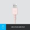 H390 Wired Headset for PC Laptop, Stereo Headphones with Noise Cancelling Microphone, Pink