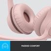 H390 Wired Headset for PC Laptop, Stereo Headphones with Noise Cancelling Microphone, Pink