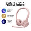 H390 Wired Headset for PC Laptop, Stereo Headphones with Noise Cancelling Microphone, Pink