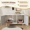 Cat Litter Box Enclosure 3in1 Bed House Kitty Cave Storage Cabinet Pet Toilet Console Table Modern Furniture