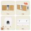 3 In 1 Cat Litter Box Enclosure Hidden Pet Bed House Side Console Table Hallway Indoor Cabinet Modern