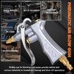 Industrial Air Blow Gun with Brass Adjustable Air Flow Nozzle and 2 Steel Air flow Extension, Pneumatic Air Compressor Accessory Tool Dust Cleaning Air Blower Gun, 1 Pack