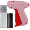 Quick Clothing Fixer,Mini Stitch Gun for Clothes,Mini Tagging Gun,Hemming Sewing Tool Kit with 6 Needles,500 Black & 500 White 5mm Mini Fasteners (Pink)