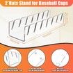 Hat Stand for Baseball Caps,2 Pcs No Install Acrylic Hat Organizer for 14 Baseball Caps,Hat Racks for Baseball Caps Display and Organizer for Bedroom,Closet,Dresser,Office (clear*2)
