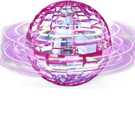 Flying Orb Hover Boomerang Toy Purple Cool Gadget Hand Controlled Mini Drone Cosmic Globe Spin Outdoor Birthday Gift Boys Girls Ages 6-10