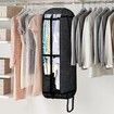 Foldable Hanging Garment Bags for Travel , Suit Bags for Closet Storage, Moving Bags for Clothes Dress Cover for Coat, Jacket, Shirt, Clothing, 1 Pack (Black)