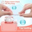 Wipe Warmer Heater Large Capacity Smart Wet Wipes Warmer,Adjustable Temperature,Pink