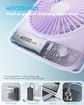 Desk Fan Portable Fan Rechargeable,4000mAh Battery Operated Personal Fan,Small Silent Table Fan Travel Fan,4 Speeds Desktop Fan (Purple)