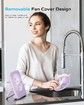 Desk Fan Portable Fan Rechargeable,4000mAh Battery Operated Personal Fan,Small Silent Table Fan Travel Fan,4 Speeds Desktop Fan (Purple)