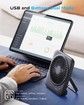 Desk Fan Portable Fan Rechargeable,4000mAh Battery Operated Personal Fan,Small Silent Table Fan Travel Fan with Power Bank,4 Speeds Desktop Fan (Black)