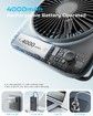 Desk Fan Portable Fan Rechargeable,4000mAh Battery Operated Personal Fan,Small Silent Table Fan Travel Fan with Power Bank,4 Speeds Desktop Fan (Black)