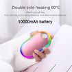 2 in 1 Electric Hand Warmers Rechargeable 10000mAh Power Bank, Winter Hot Hands Heat Pocket Heater, Double-Sided Heating Color Rose Pink