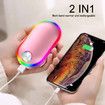 2 in 1 Electric Hand Warmers Rechargeable 10000mAh Power Bank, Winter Hot Hands Heat Pocket Heater, Double-Sided Heating Color Rose Pink