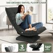 Floor Sofa Bed Chair Couch Lounge Recliner Folding 360 Degree Swivel Lazy Lounger Adjustable Chaise Ground Seat