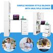 3in1 Computer Laptop Desk and Bookshelf Bookcase Study Table Office Writing Shelving Drawers Cabinets White