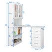 3in1 Computer Laptop Desk and Bookshelf Bookcase Study Table Office Writing Shelving Drawers Cabinets White