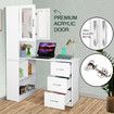 3in1 Computer Laptop Desk and Bookshelf Bookcase Study Table Office Writing Shelving Drawers Cabinets White