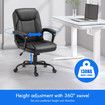 NEADER Ergonomic Office Chair Computer Study Executive Desk Armchair Home Work Reclining Adjustable Swivel Recliner PU Black