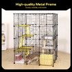 4 Tier Cat Enclosure Cage House XL DIY Metal Rabbit Hutch Ferret Bunny Crate Kitten Fence Kennel Playpen 3 Platforms 3 Ramps