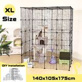 XL Cat Enclosure Cage House Metal DIY Rabbit Bunny Hutch Crate Ferret Kitten Kennel Fence Playpen Barrier Pen Habitat