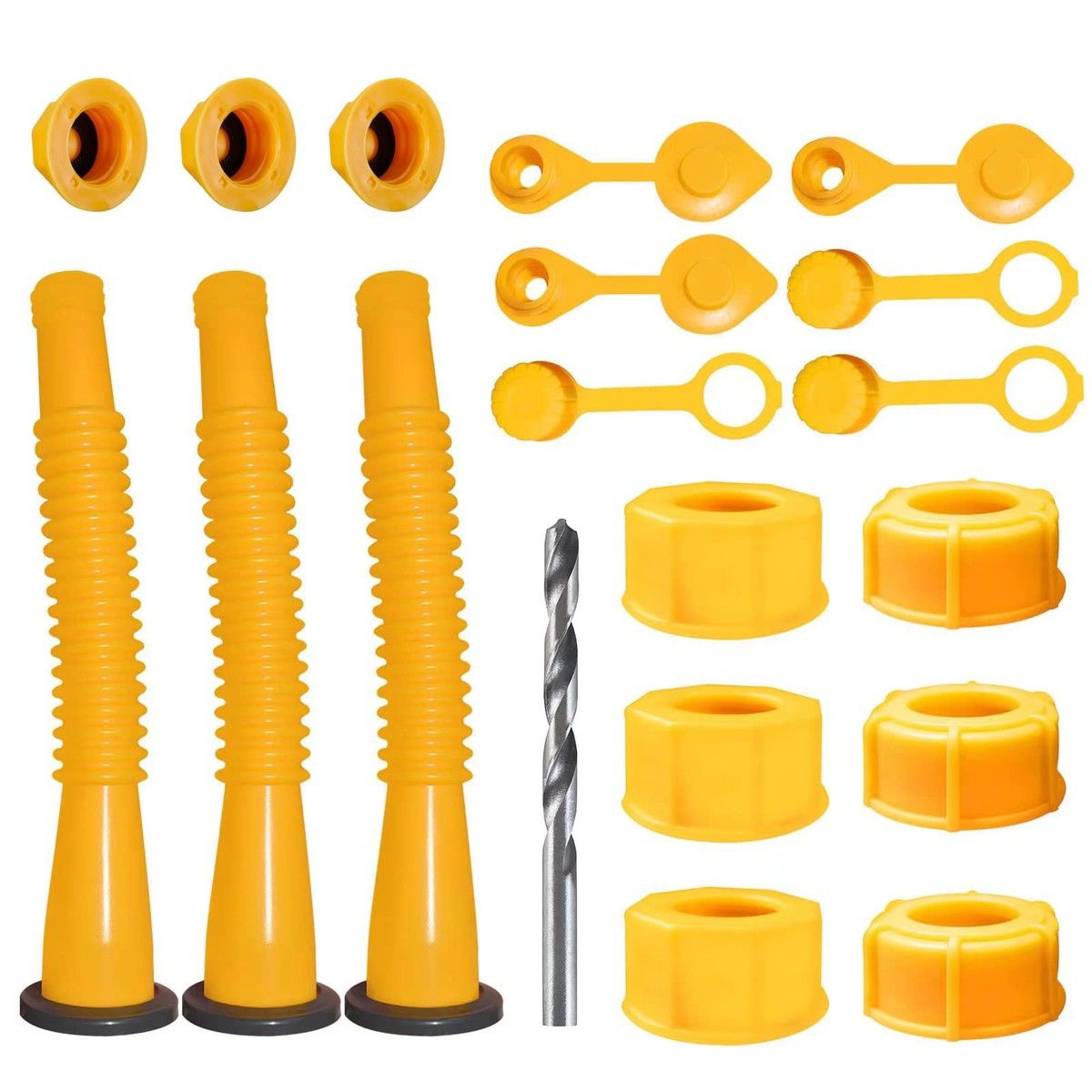 Gas Can Spout Replacement,Gas Can Nozzle Replacement,(3 Kit-Yellow) For Most 1/2/5/10 Gallon Gas Cans,Replacement gas can spout,Gas Can Replacement Spout
