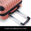2Pcs Luggage Set Carry On Suitcases Travel Case Cabin Hard Shell Travelling Bags Hand Baggage Lightweight Rose Gold
