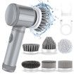 Electric Spin Scrubber,Electric Cleaning Brush Cordless Power Scrubber with 6 Replaceable Brush Heads Handheld Power Shower Scrubber