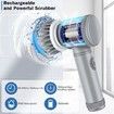 Electric Spin Scrubber,Electric Cleaning Brush Cordless Power Scrubber with 6 Replaceable Brush Heads Handheld Power Shower Scrubber