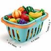 70 PCS Cutting Play Food Toy,Pretend Fruit & Vegetables Accessories with Shopping Storage Basket,Educational Toy Birthday Gift