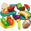 70 PCS Cutting Play Food Toy,Pretend Fruit & Vegetables Accessories with Shopping Storage Basket,Educational Toy Birthday Gift